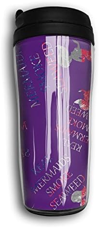USA British Flag Retro Mermaids Smoke Seaweed Vacuum Cold Sports Travel Mugs Drink Cups Water Bottles Insulated Tumbler 12 OZ