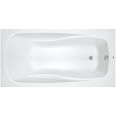 PROFLO PFS7242A Lansford 72" x 42" Drop In Acrylic Soaking Tub with Reversible Drain and Overflow - White