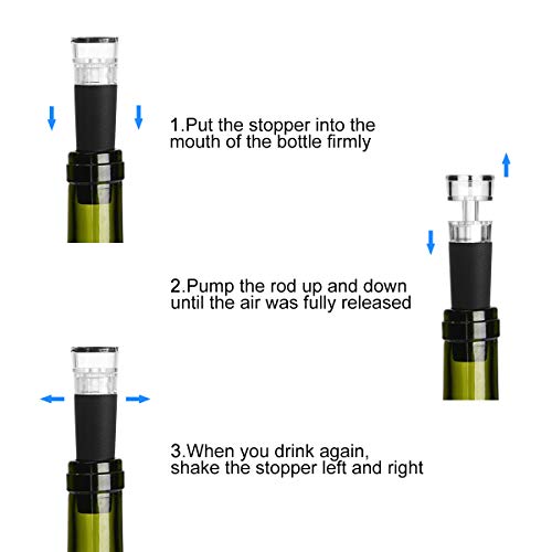 image for JideTech Wine Stopper Vacuum Wine Bottle Stopper Saver Vacuum Pump Pre