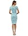 PattyBoutik Mama V Neck Maternity Print Dress (Pattern 8: Turquoise and White Medium)