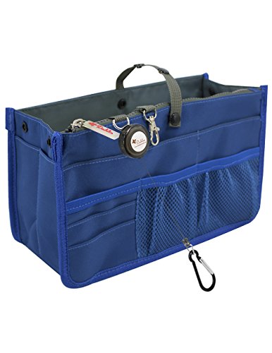 Dahlia's Patented Handbag Purse Organizer Insert - STURDY Flexible, Navy Blue