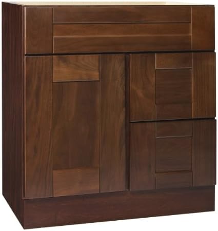 Coastal Collection GEO-3021 Georgetown Series Black Walnut with Chestnut Finish Vanity Base with Right Side Drawers, 30-Inch-by-21-Inch