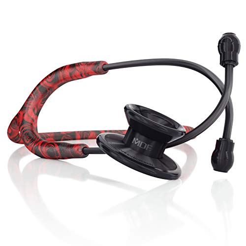MDF Instruments, MD One Epoch Lightweight Titanium Stethoscope, Adult, Every Rose Tube, Black Chestpieces-Headset, MDF777TERBO
