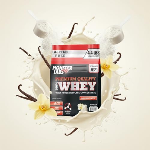 Monster Labs Whey Protein 2kg | 4.4 LBS Vanilla