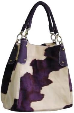 Purse Babe Sexy Animal Print Fall/Winter Fur-like Shouder Handbag-purple
