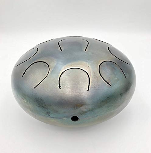 Handpan Tongue Drum 9 Tones Steel 22 cm 9 inches Amazing Sound (Bag and Sticks included)