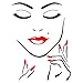 JUEKUI Girl Face Hand Manicure Nail Lips Wall Decals Beauty Salon Girl Eyelashes Wall Art Vinyl Stickers Bedroom Decoration Make Up WS42 (Black, 42x56cm)