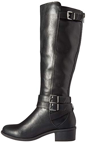 Madden Girl Women's Warner Equestrian Boot, Black Paris, 7 M US