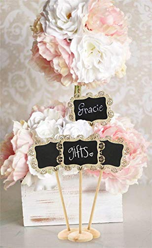 (10pc) Chalkboard Tabletop Signs with Stand Place Holders Candy Food Dessert Table Setting Signs Party Holiday Wedding Message Memo Board Buffet Food Table Number Name Signs