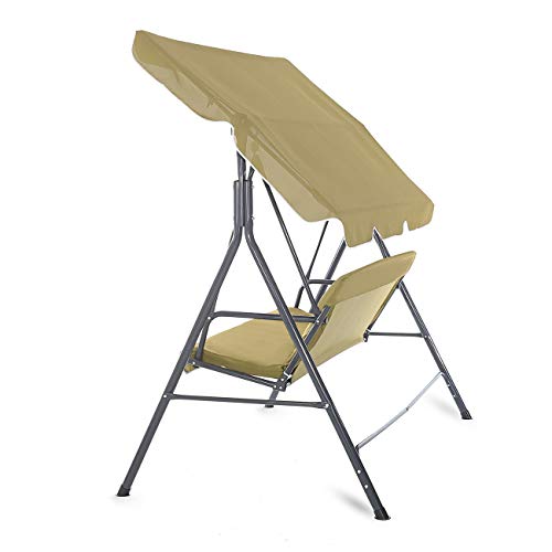 Strattore Hollywoodschaukel Gartenliege Schaukelbank 3-Sitzer mit Sonnendach Gartenschaukel - Olive – Bild 6
