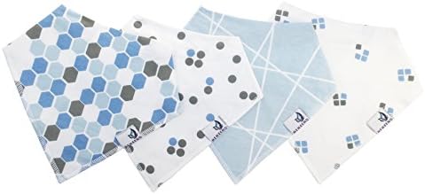 Organic Baby Bandana Bibs for Teething and Drooling 4-Pack Gift Set (Hex)