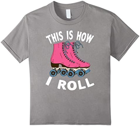 Kids Rollerskate Tshirt For Girls 10 Slate