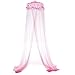 HOUSWEETY Princess Bed Canopy Mosquito Net, Bed Canopy for Girls Room Decor - Insect Protection Hanging Canopy for Adults, Babies, Outdoor Camping (Light Pink)
