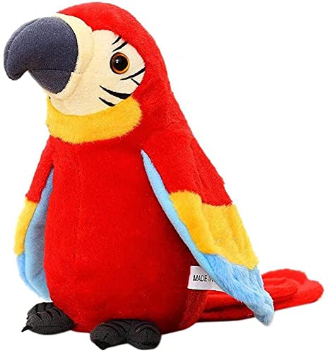 IPENNY Funny Talking Parrot Repeat What You Say Shake Wings Plush Stuffed Animal Electronic Record Interactive Animated Bird Repeat Speaking Parrot Bird Toys Creative for Children Kids