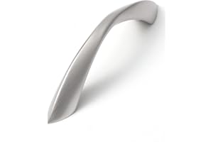 JIASENBAO 10 Pack Brushed Nickel Cabinet Pulls 3 Inch Arch Twisted Silver Handles Drawer Kitchen Cupboard Bathroom Dresser Cabinet Hardware Zinc Alloy