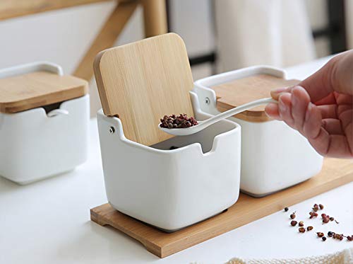 3 Lawei+Ceramic+Sugar+Spoons+Bamboo