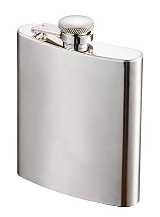 Menzy Stainless Steel Hip Flask 7oz (210 ml) - Alcoholic Beverage Holder