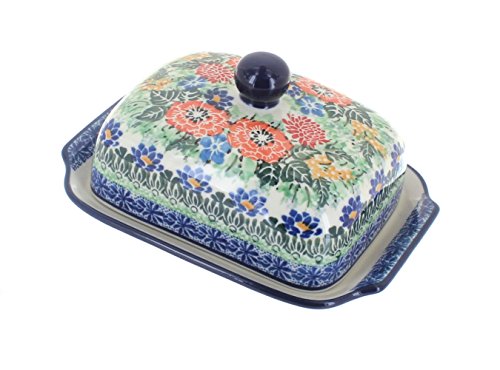 Click Here to See More Images Polish Pottery Royal Gardens Butter Dish