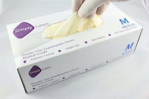 Simply Powder-Free Latex Gloves Medium - 100-pack