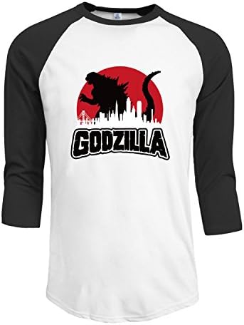 Godzilla 2016 Men's 3/4 Sleeve Raglan baseball T-shirts M Black
