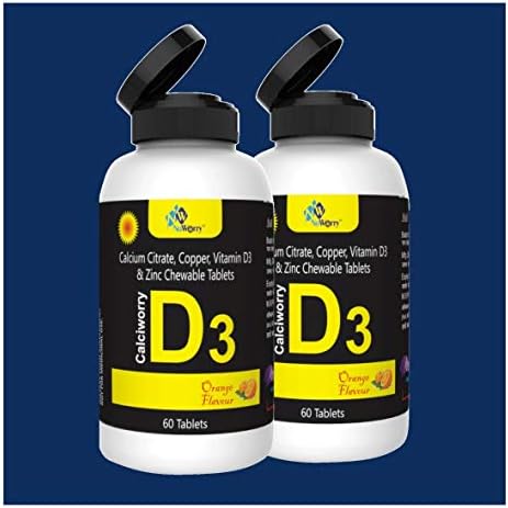 NW Noworry Calciworry D3 Calcium Citrate 1250 mg, Copper, Vitamin D3, Zinc, 120 Chewable Tablets for Men, Women, Elders and Kids (Orange Flavor) NW Noworry Calciworry D3 Calcium Citrate 1250 mg, Copper, Vitamin D3, Zinc, 120 Chewable Tablets for Men, Women, Elders and Kids (Orange Flavor)