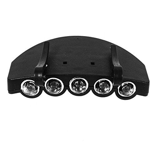 VGEBY Clip Light, 5 LED Emergency Hat Brim Headlamp for Fishing Hiking Camping Cycling Running Climbing Diving Water Sports