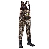 TideWe Chest Wader for Toddler & Children, Neoprene Waterproof Insulated Hunting Wader for Boy and Girl, Cleated Bootfoot Wader, Hunting & Fishing Wader Realtree MAX5 Camo