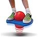 Geospace Original AIR POGO Jumper for Indoor or Outdoor Use, Fun Trick Bounce Board for Boys, Girls, Teens Ages 6+ or up to 160 lbs, Pump Included (Blue/Red)