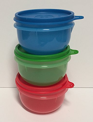 Tupperware ideal little bowl set of 3 in green, red, bl…