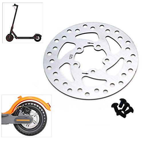 Flycoo2 Brake Disc Rotor Pad for Xiaomi M365 Pro Electric Scooter Replacement Parts with 5 mounting Holes 120mm/4.7inch Diameter Stainless Steel