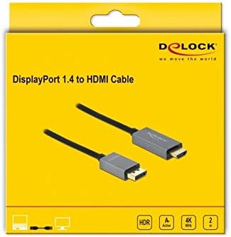 DeLOCK Active DisplayPort 1.4 to HDMI Cable 4K 60Hz (HDR) 2m, Black - Image 4