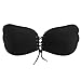WELOVE Invisible Bra Self Adhesive Bra Strapless Backless Silicone Push-up Bras (D, Black 2)