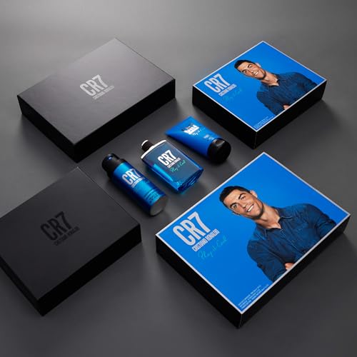 Cristiano Ronaldo CR7 Play It Cool Set de Regalo - Perfume Casual para Hombres - Spray Corporal y Gel de Ducha Revitalizante con Aroma Fresco - 3 pz