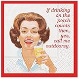 Design Design Call Me Outdoorsy Cocktail Napkins, 5 x 5 Inches, Multicolor