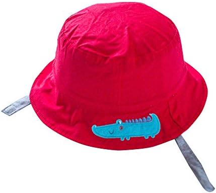 Toubaby Kid Girls Sun Hats Bucket Hat Shark Embroider Sunhats Red 0-6t (1-2years old)