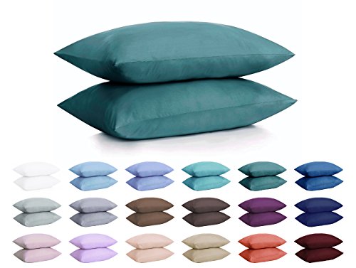 DreamHome Microfiber Pillowcases, Set of 2 (Standard, Teal) - Thumbnail 5