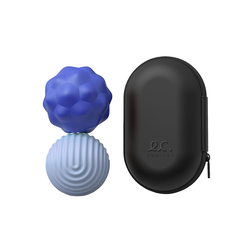 Magnetic Fidget Ball Toy – 2PCS Silicone Stress Relief Desk Toys with Travel Case, Anti-Anxiety Sensory Balls for Adults, Teens & Students, Perfect for Home & Office (Blue)