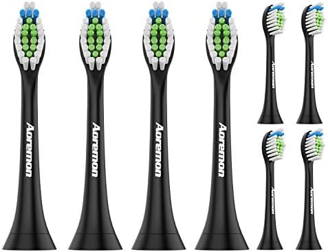 Aoremon Replacement Brush Heads Compatible with Philips Sonicare with Caps,Black 8 Pack - Fit Sonicare DiamondClean, HealthyWhite, FlexCare, EasyClean, Essence + Electric Toothbrush