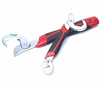 TAG3 (TM) Branded 1 Set of 2 Pcs Hand Tools Hose All Match Grip Multi function Universal adjustable spanner Garden All in One Wrench