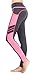 Sugar Pocket Women's High Waist Yoga Leggings Tummy Control Workout Running Pants with Side Pockets M(Light Grey/Pink)