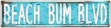 Beach Bum Blvd Metal Tin Sign | Beach House Home Decor Wall Art | 4 x 16 Inch