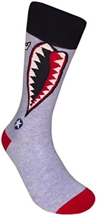 Men's Hipster Shark Bite Marine Animal Fun &amp; Funky Novelty Dress Crew Socks