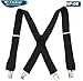 Fasker Mens Suspenders X-Back 2" Wide Adjustable Solid Straight Clip Suspenders primary