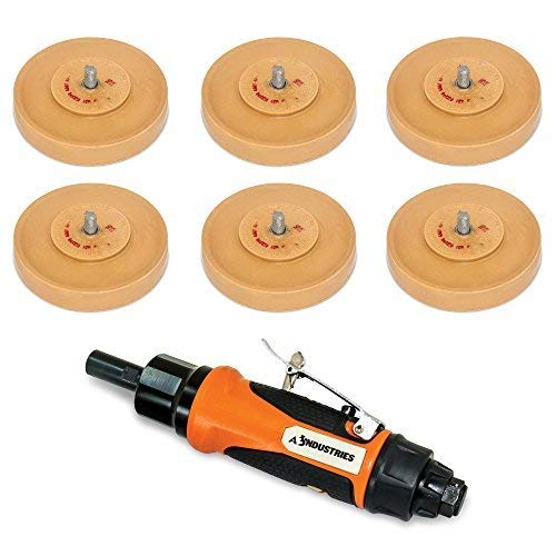 AES Industries 51823-K6 USA Made Smart Pinstripe Eraser Pad 6 Pack + Air Tool Starter Kit Made for Efficiently Removing Decals, Vinyl Graphic, Pinstripes, Adhesive and Double Faced Trim Tape - Thumbnail 2