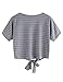 SweatyRocks Women's Loose Short Sleeve Summer Crop T-shirt Tops Blouse Grey X-Large