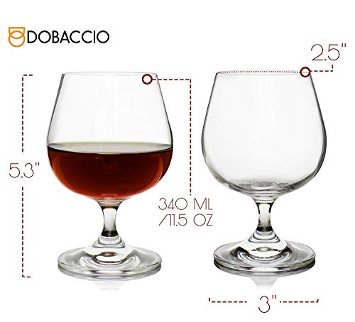 Brandy Glasses, Cognac Snifter Glass, Crystal Clear Cocktail Drinking Cups, Gift Set of 4
