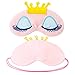 Nipoo 2 Pcs Cute Girl Eye Mask Cover for Sleeping, Princess Crown Travel Eye Shades Sleep Blindfold Mask（Pink + SkyBlue）