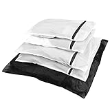 Mesh Wash Delicate Laundry Bag Set for Garment and Bra with Zipper 1x Black and 4x White Hippih