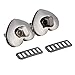 Metal Heart Shape Turnlock Bag Twist Turn Button Closure Clasp Lock Pack of 2 (Silver)