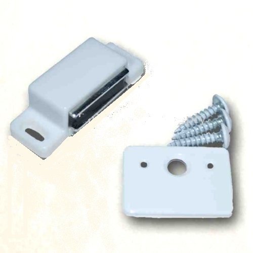 Standard Shutter Magnet or Catch - White - Pull Force (up to 13#) - 2 Pack